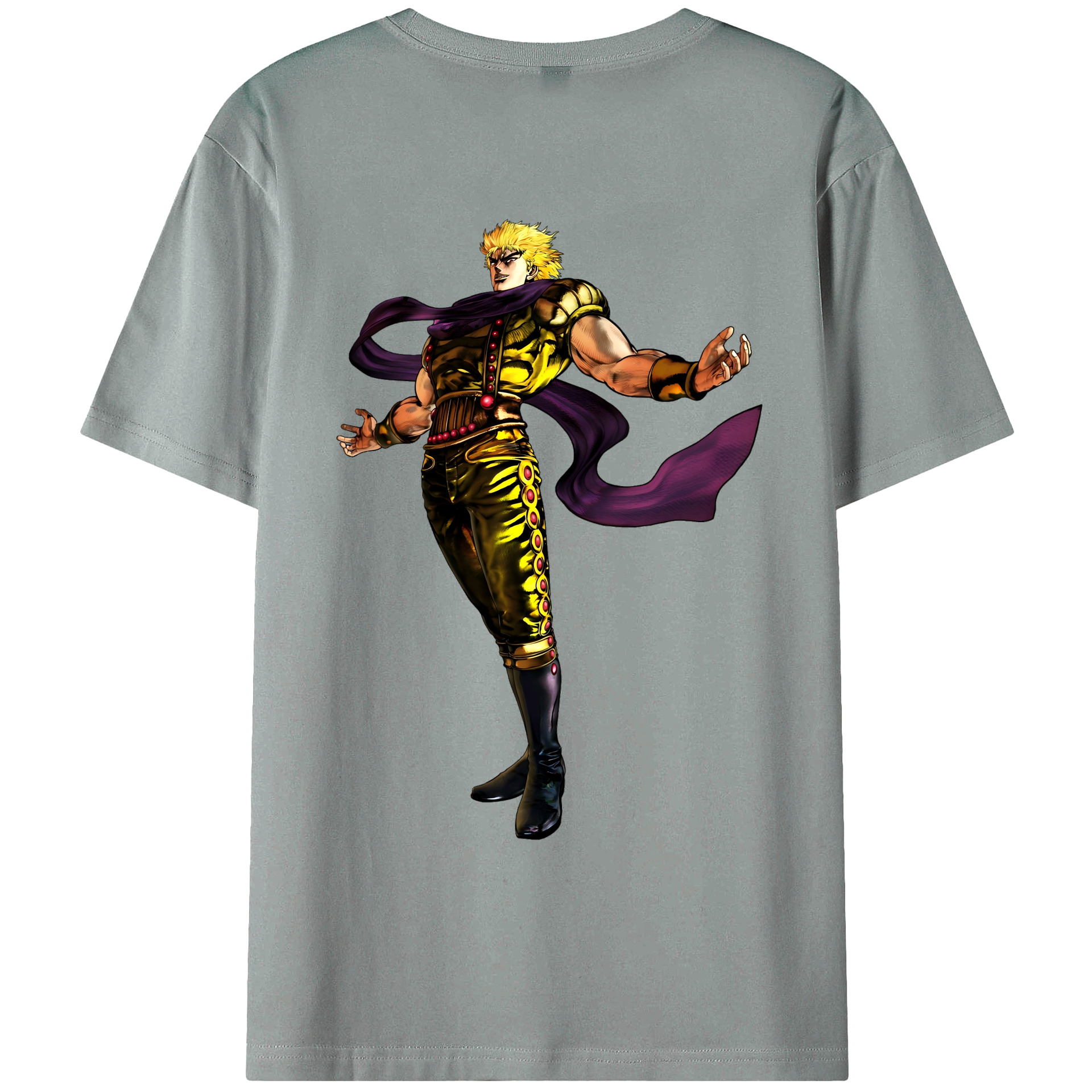 （画像用） ジョジョの奇妙な冒険 ディオ?ブランドー JoJo's Bizarre Adventure Dio Brando 綿100％ メンズ半袖Tシャツ（バックプリント） 通気性